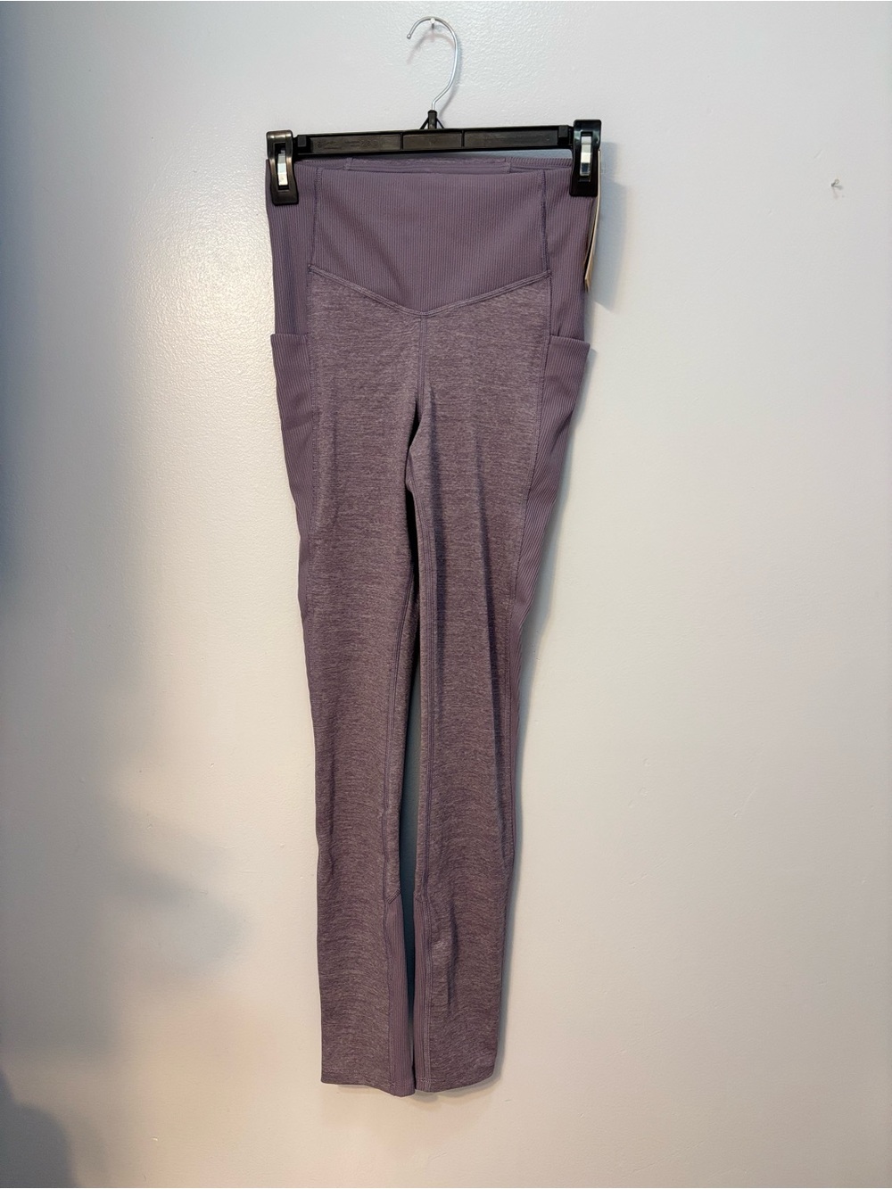 The North Face Dune Sky Pocket Tights Ribbed High Rise Leggings Purple Heather S